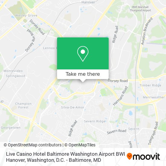 Mapa de Live Casino Hotel Baltimore Washington Airport BWI Hanover