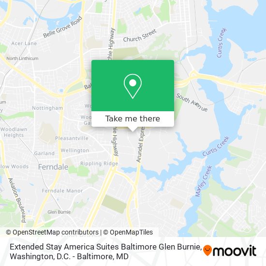 Mapa de Extended Stay America Suites Baltimore Glen Burnie