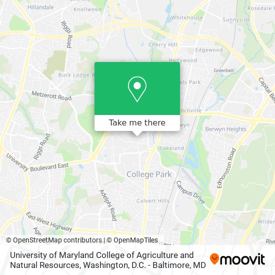 Mapa de University of Maryland College of Agriculture and Natural Resources