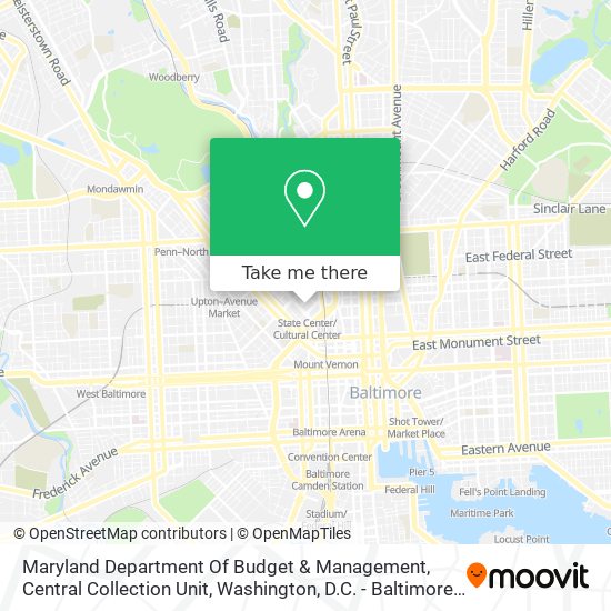 Maryland Department Of Budget & Management, Central Collection Unit map