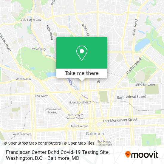 Franciscan Center Bchd Covid-19 Testing Site map