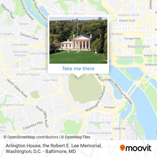 Arlington House, the Robert E. Lee Memorial map
