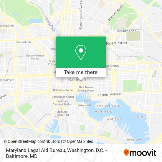 Mapa de Maryland Legal Aid Bureau