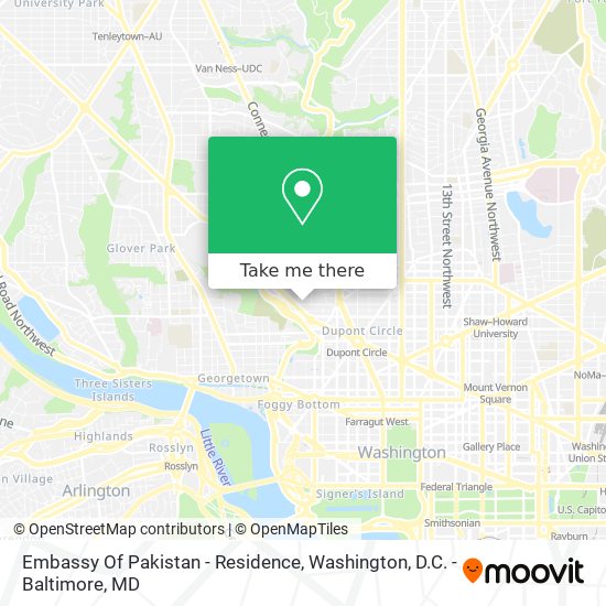 Embassy Of Pakistan - Residence map