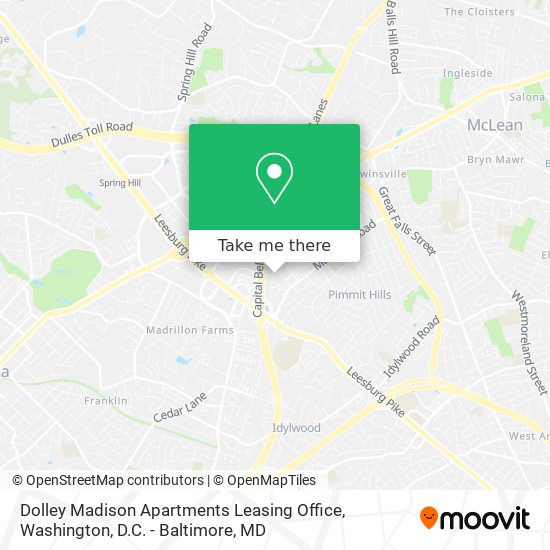 Mapa de Dolley Madison Apartments Leasing Office