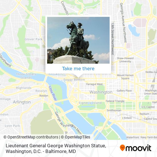 Mapa de Lieutenant General George Washington Statue