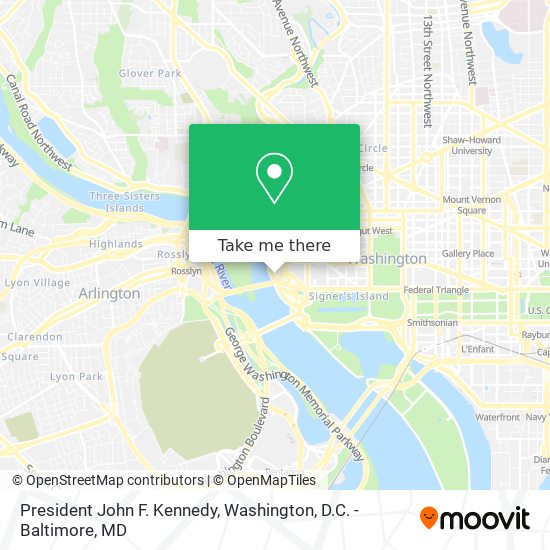 Mapa de President John F. Kennedy