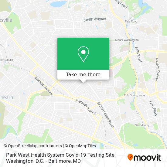 Park West Health System Covid-19 Testing Site map