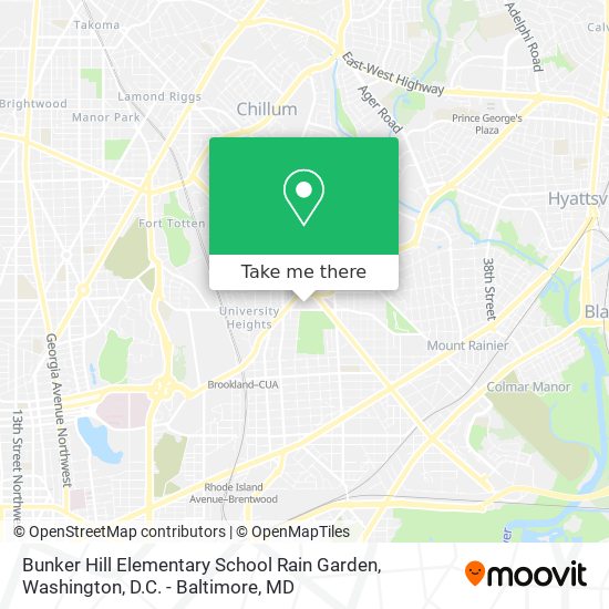 Bunker Hill Elementary School Rain Garden map