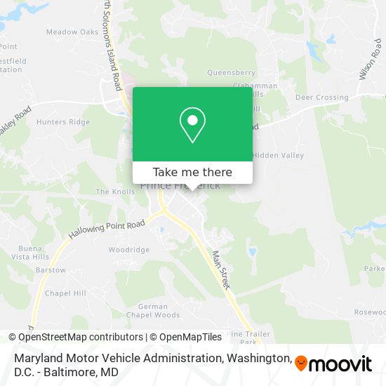 Maryland Motor Vehicle Administration map