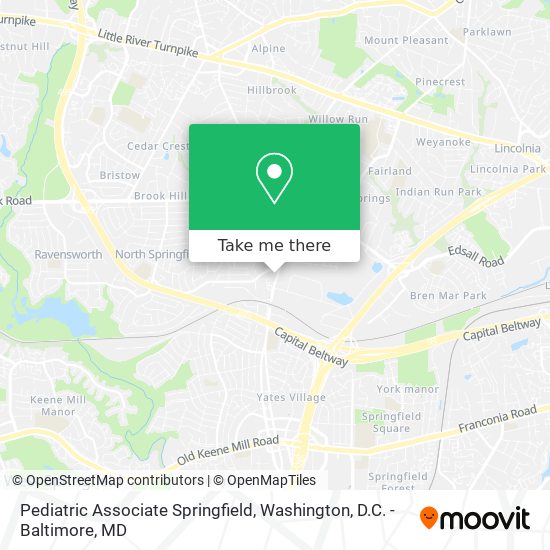 Pediatric Associate Springfield map