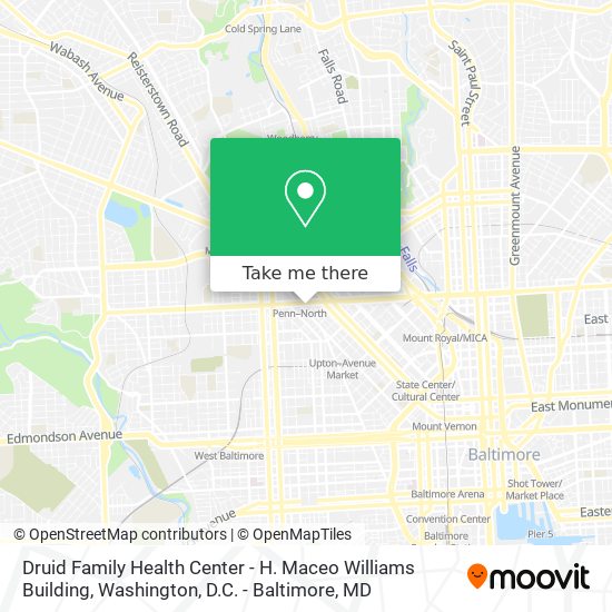 Mapa de Druid Family Health Center - H. Maceo Williams Building