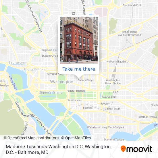 Madame Tussauds Washington D C map