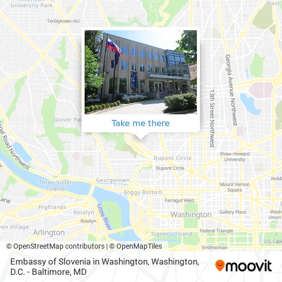 Embassy of Slovenia in Washington map