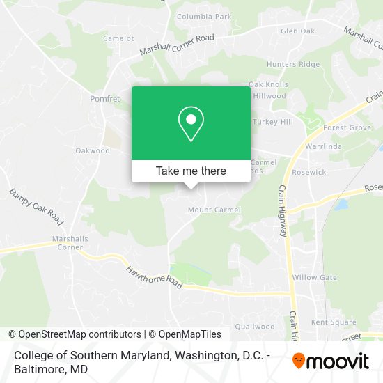 College of Southern Maryland map