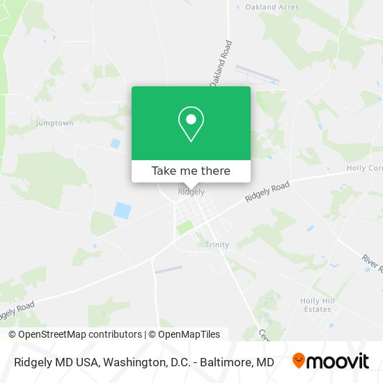 Ridgely MD USA map