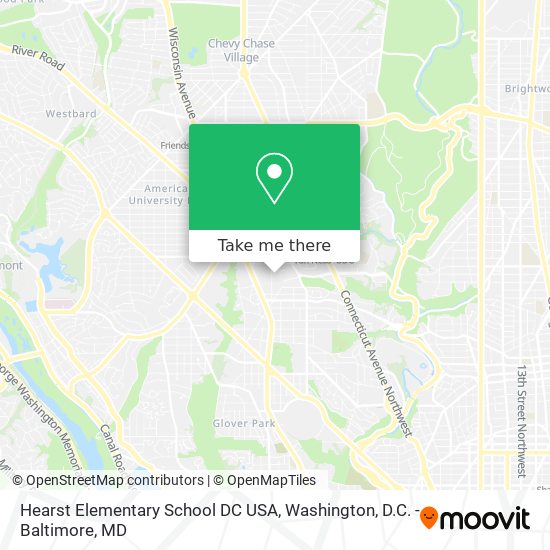 Mapa de Hearst Elementary School DC USA