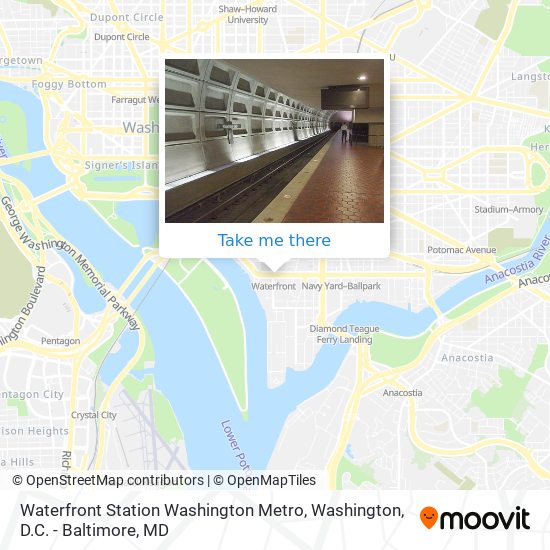 Mapa de Waterfront Station Washington Metro