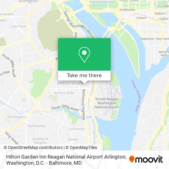 Hilton Garden Inn Reagan National Airport Arlington map