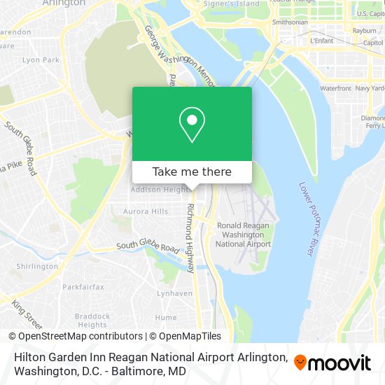 Mapa de Hilton Garden Inn Reagan National Airport Arlington