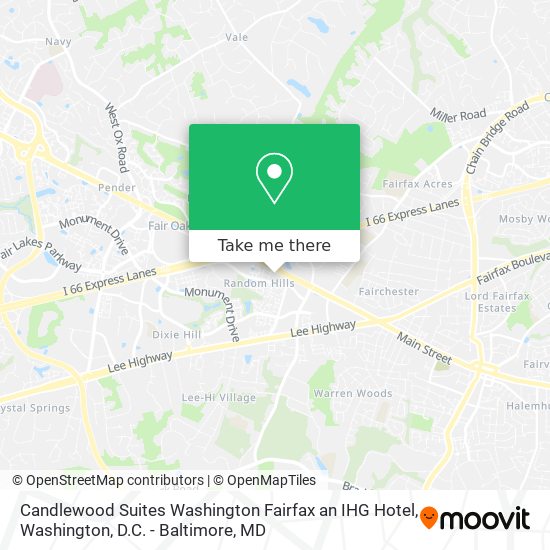 Candlewood Suites Washington Fairfax an IHG Hotel map