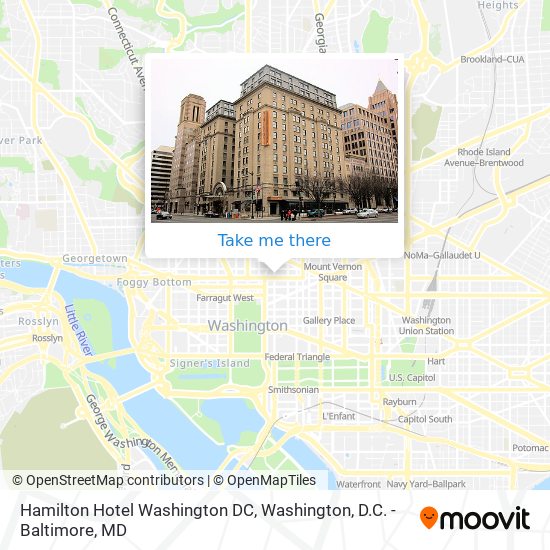 Mapa de Hamilton Hotel Washington DC
