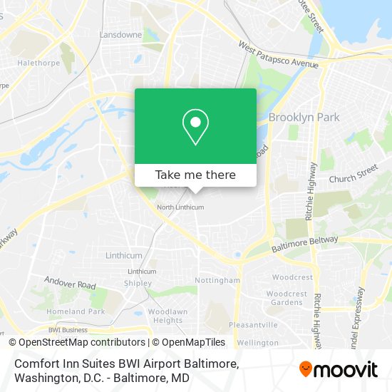 Mapa de Comfort Inn Suites BWI Airport Baltimore