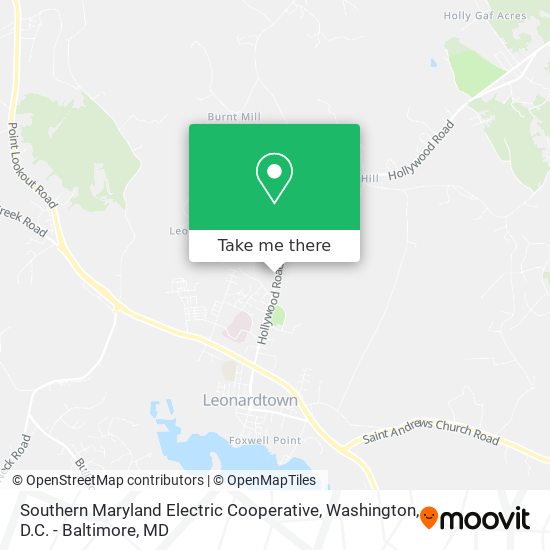 Mapa de Southern Maryland Electric Cooperative