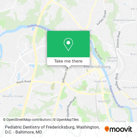 Mapa de Pediatric Dentistry of Fredericksburg