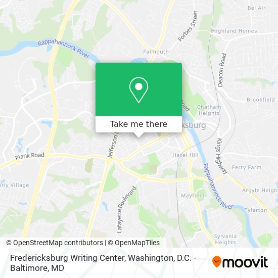 Fredericksburg Writing Center map