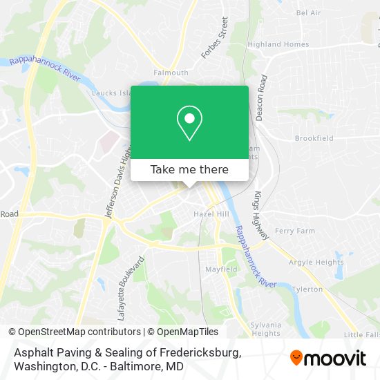Mapa de Asphalt Paving & Sealing of Fredericksburg