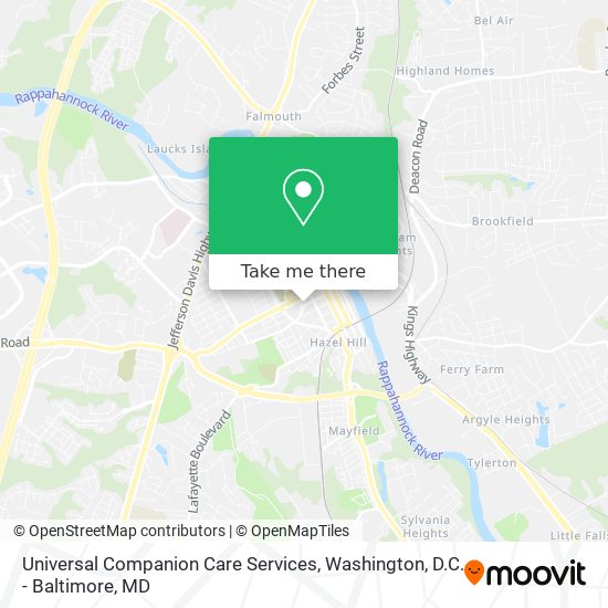 Universal Companion Care Services map