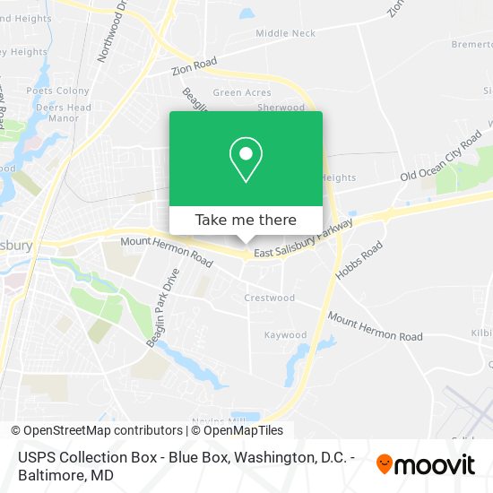 USPS Collection Box - Blue Box map