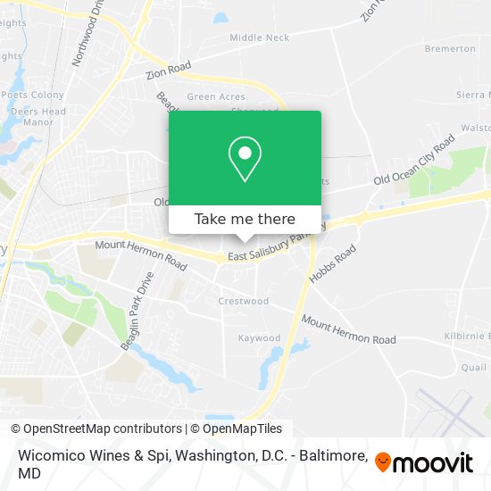 Wicomico Wines & Spi map