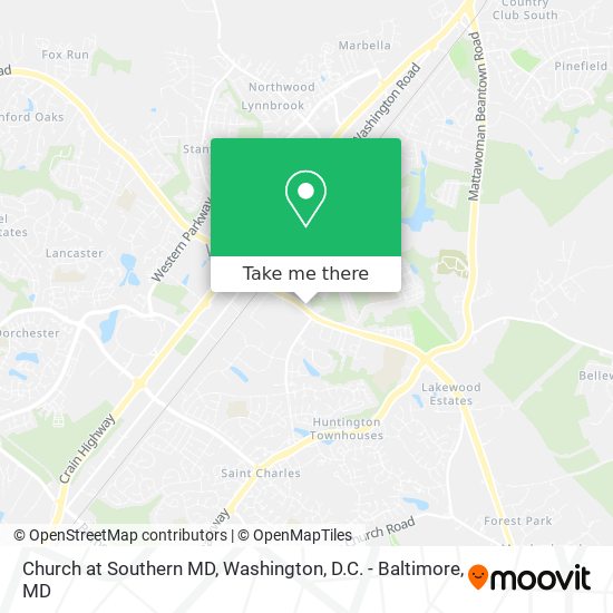 Church at Southern MD map