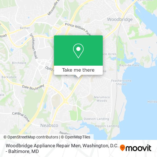 Woodbridge Appliance Repair Men map
