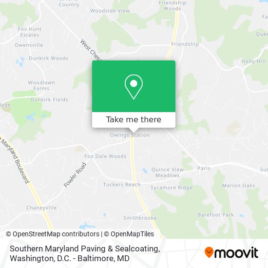 Southern Maryland Paving & Sealcoating map