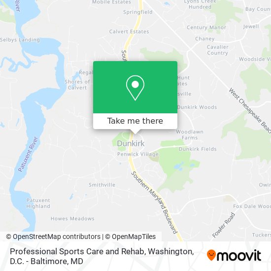 Professional Sports Care and Rehab map