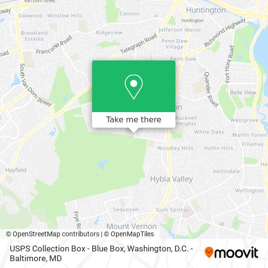 USPS Collection Box - Blue Box map