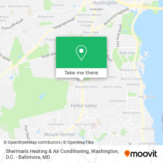 Sherman's Heating & Air Conditioning map