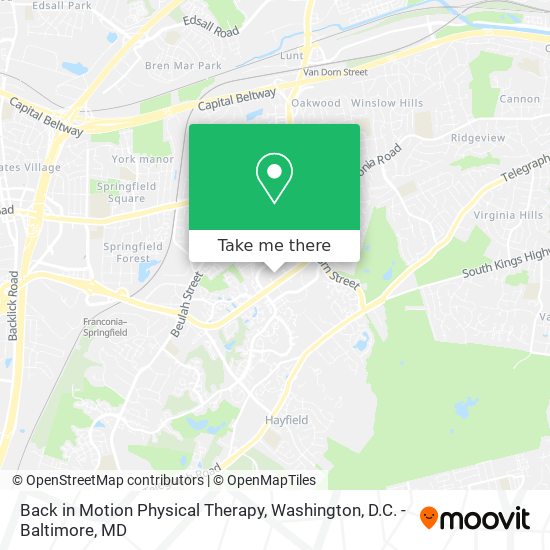 Back in Motion Physical Therapy map
