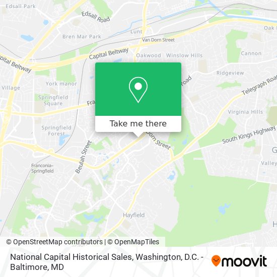 National Capital Historical Sales map