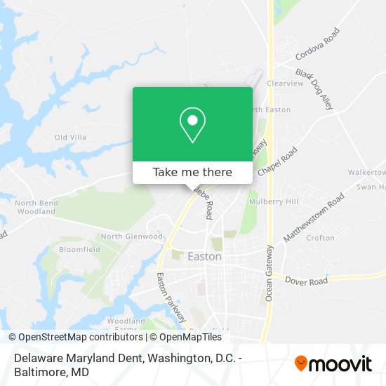Mapa de Delaware Maryland Dent