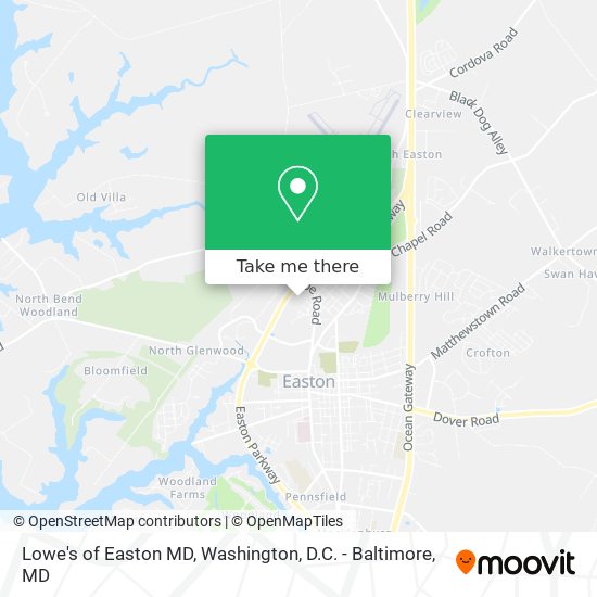 Lowe's of Easton MD map