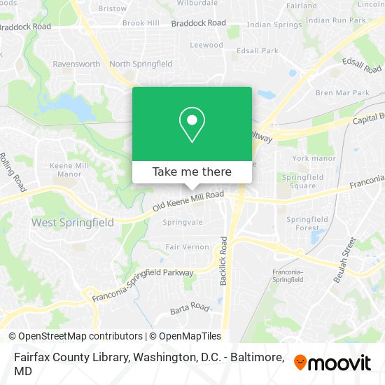 Fairfax County Library map