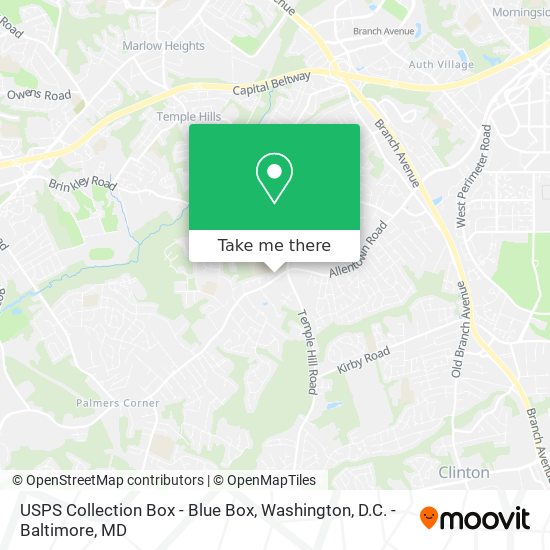 USPS Collection Box - Blue Box map