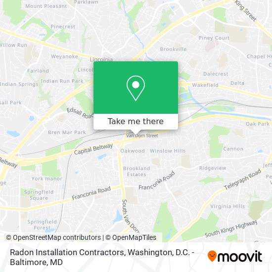 Radon Installation Contractors map