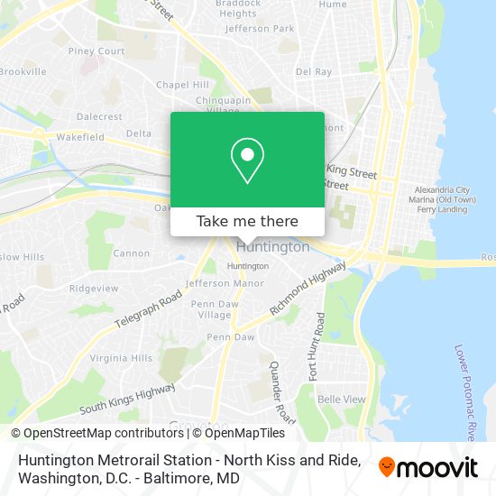 Huntington Metrorail Station - North Kiss and Ride map