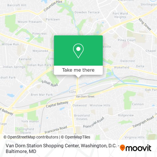 Van Dorn Station Shopping Center map