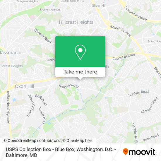 Mapa de USPS Collection Box - Blue Box